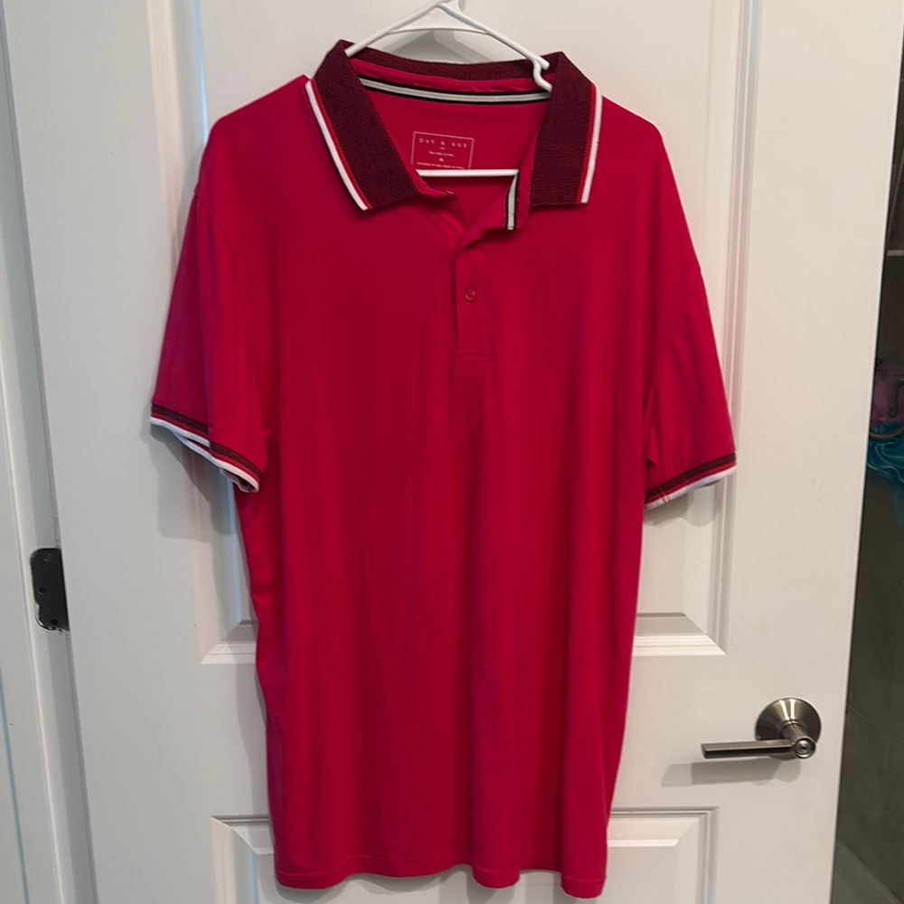 Vibrant Red Polo Shirt with Contrasting Trim